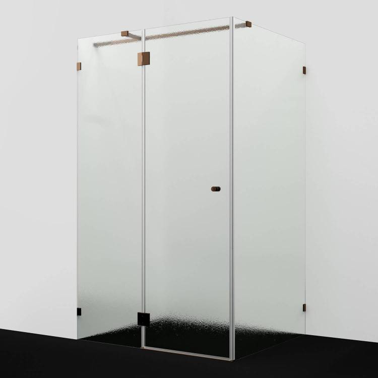 Душевой уголок Wasserkraft Paar 88H07L-TXG профиль глянцевое розовое золото, стекло текстурное, 120x90x200