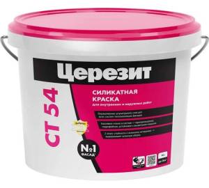 Краска силикатная для наружных работ Ceresit CT 54 транспарентная база 3 л