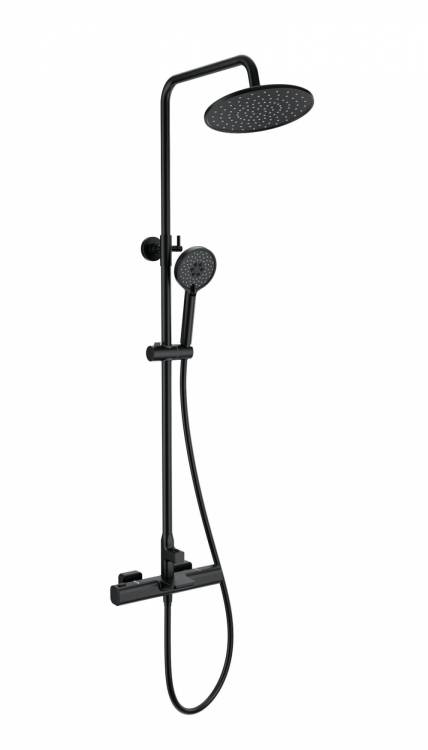 Душевая стойка Wonzon & Woghand WW-C3017-A-MB с термостатом, черный