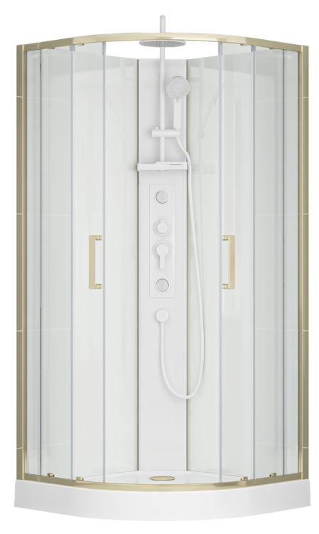 Душевой уголок Royal Bath Bern BERN-S RB9140-T-GD профиль золотой, стекло прозрачное, 140x90x195