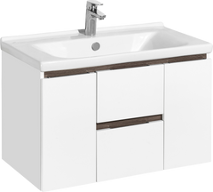 Тумба для комплекта AQUATON Рене 80 белая, грецкий орех