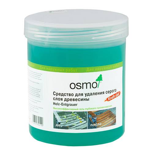 Гель для удаления серого слоя древесины Osmo Holz-Entgrauer Kraft Gel 6609 бесцветный 0.5 л
