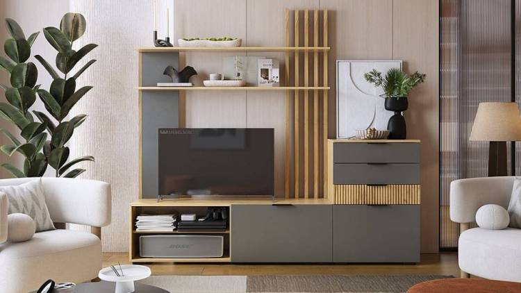 Набор для гостиной Mebelson Бери К3 ГК03Бери.2564 дуб крафт золотой/графит