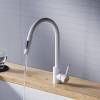 Смеситель для кухни Dorff Logic D3007533 с вытягивающимся изливом, белый фото 4