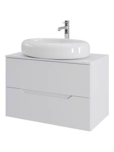 Тумба с раковиной Orange Line Li-80TuwMDF+B08-640W белая матовая, 80.5 см