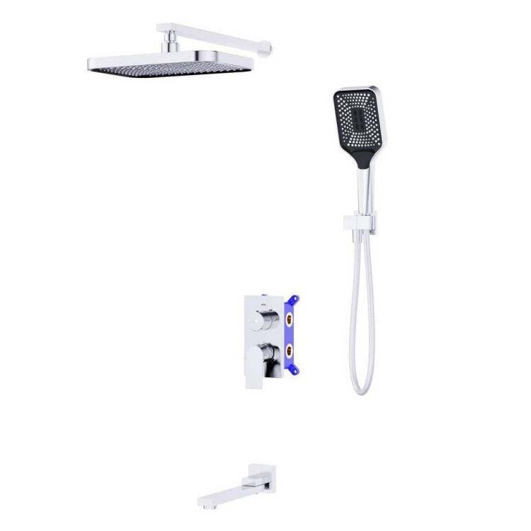 Душевой комплект BelBagno Due DUE-VDSET-CRM хром, встраиваемый, с изливом