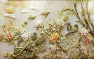 3D Фотообои Artegrafico «Нефритовые птицы» BR-059 канвас