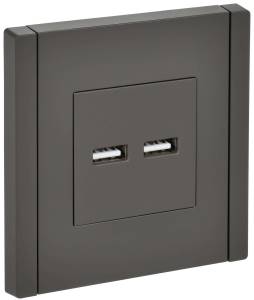 Розетка USB type A+A IEK Forte&Piano FP-U21-D31-K03 серый
