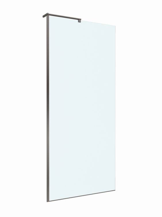 Душевая перегородка BelBagno UNO-L-1-TB-90-C-GM профиль оружейная сталь, стекло прозрачное, 90x200