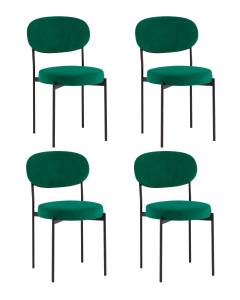Набор из 4 стульев Stool Group Бриф DD AV 477-C69-K477NEW-9005-K X4 зеленый, велюр