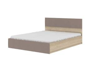 Кровать Атлант Милос 73-01 дуб сонома, рогожка саванна кофе, с ПМ 160x200
