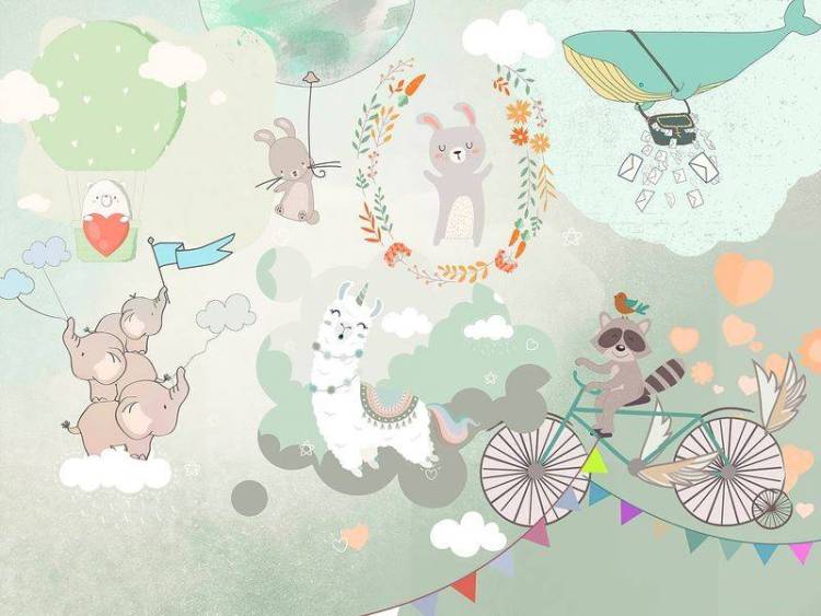 3D Фотообои Artegrafico «Танцы в облаках» KID-190 канвас