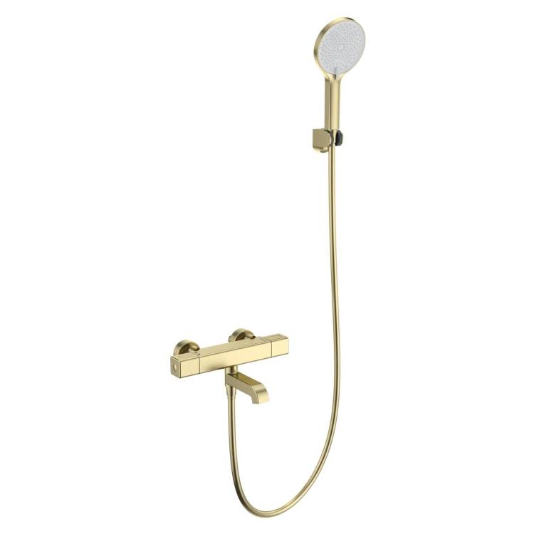 Смеситель для ванны Wonzon & Woghand WW-B2016-A1-BG термостатический, с душевым гарнитуром, темный графит