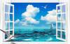 3D Фотообои Artegrafico «Распахнутое в море окно» OK-001 песок