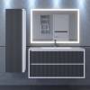 Тумба с раковиной Uperwood Next подвесная, 2 ящика, белая, графит, 100 см фото 4