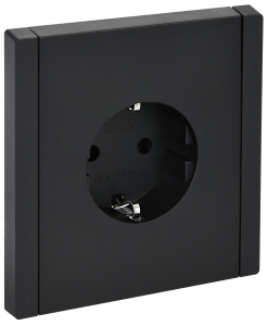 Розетка 1-местная с заземлением IEK Forte&Piano FP-R11-16-1-K02 черный