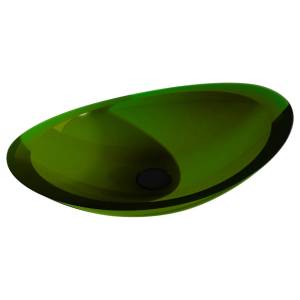 Раковина Abber Kristall AT2808Emerald накладная, прозрачная, 60 см, зеленая