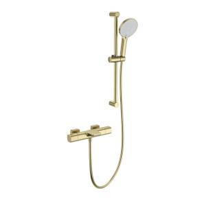 Смеситель для ванны Wonzon & Woghand WW-C2017-A-BG термостатический, с душевым гарнитуром, брашированное золото