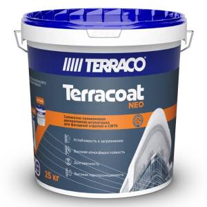 Штукатурка декоративная силиконовая Terraco Terracoat Neo Granule шуба 1.5 мм белая 25 кг
