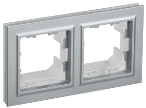 Рамка 2-постовая IEK Brite BR-M22-44-K47 алюминий