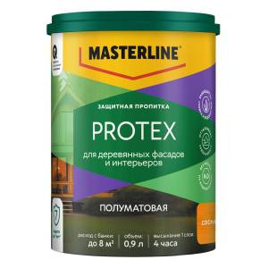 Пропитка защитная для деревянных фасадов и интерьеров Masterline Protex сосна 0.9 л