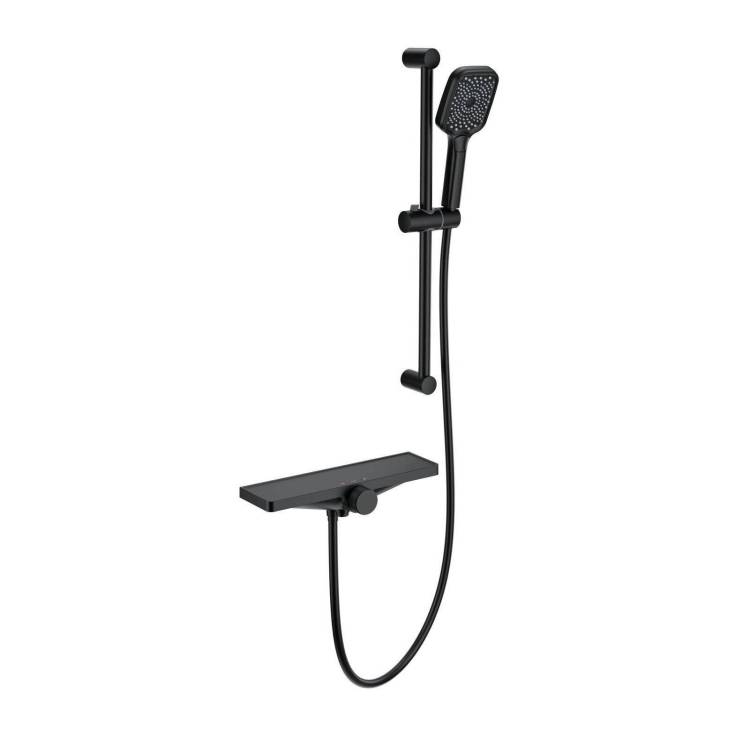 Смеситель для ванны Wonzon & Woghand WW-B2551-A-MB термостатический, с душевым гарнитуром, черный матовый