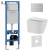 Комплект Iberica Blanca Burgos Alto IB.001M.BRA.234.1601 унитаз безободковый, белый, сиденье микролифт, клавиша смыва хром матовый