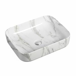 Раковина SantiLine SL-7020 50 см, светло-серый мрамор