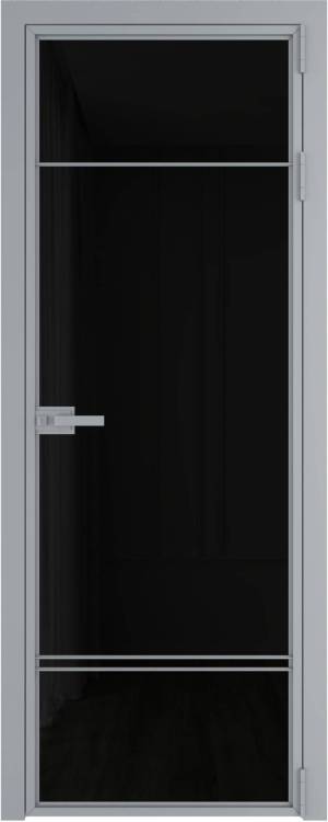 Межкомнатная дверь Profil Doors 4 AX цвет профиля Серебро, стекло безопасное 6 мм черный триплекс 800x2000