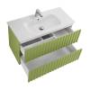 Тумба с раковиной Art&Max Elegant с подсветкой ручек, Мята, 58.5x90 фото 5