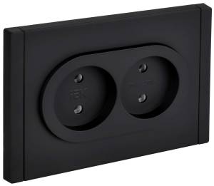 Розетка 2-местная IEK Forte&Piano FP-R20-10-1-M-K02 черный