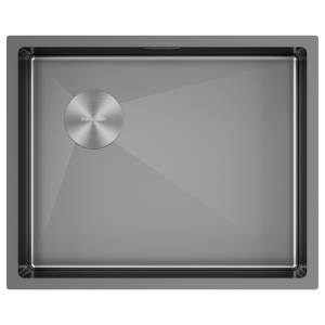 Мойка кухонная Paulmark Next-Skew 54-L Uni PM885444-L-GM вороненая сталь