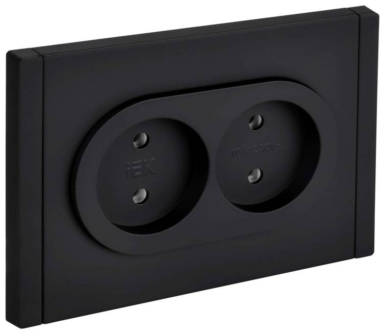Розетка 2-местная IEK Forte&Piano FP-R20-10-1-M-K02 черный