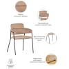 Стул Bradex Home Napoli FR 0326, латте с черными ножками фото 9