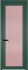 Межкомнатная дверь Profil Doors 1 AGP цвет профиля Зеленый воск, стекло безопасное 6 мм мору розовое 600x2000