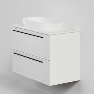 Тумба с раковиной La Fenice Elba Twin Bianco NFNC-01-ELB-B-90-2-3-M-GG белая матовая, 90 см