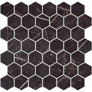 Мозаика Onix Mystic Glass Hexagon Marble Coimbra Antislip 28.4x28.6