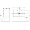 Тумба для комплекта Kerama Marazzi Piano Forte 85 подвесная, белый глянцевый, с 2 ящиками фото 3