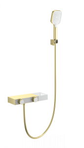 Смеситель для ванны Wonzon & Woghand WW-B2551-BG с душем и термостатом, брашированное золото
