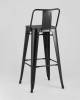 Набор из 6 барных стульев Stool Group Tolix YD-H765E-W LG-01 X6 черный глянцевый, темное дерево, со спинкой фото 8