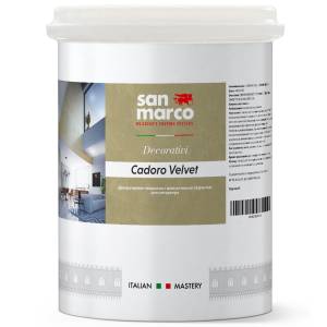 Декоративное покрытие с эффектом вельвета San Marco Cadoro Velvet база Argento 4 л
