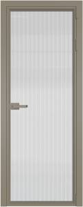 Межкомнатная дверь Profil Doors 1 AV цвет профиля Никель матовый, стекло безопасное 6 мм мору осветленное 800x2000