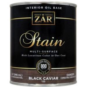 Льняное тонирующее масло ZAR Stain Interior Oil Base 135 Черная икра (Black Caviar) 0.946 л