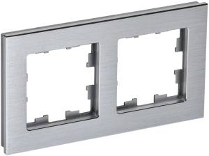 Рамка 2-постовая IEK Brite BR-M22-M-K47 алюминий