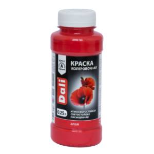 Краска колеровочная акриловая атмосферостойкая светостойкая Dali алый 0,25 л