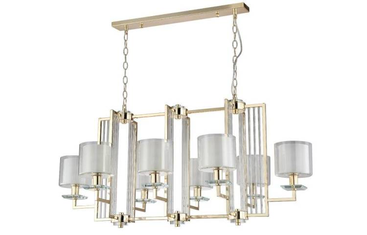 Подвесная люстра Crystal Lux Nicolas SP8 L1000 GOLD/WHITE