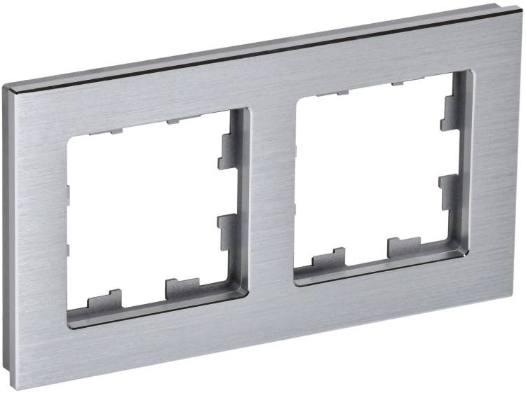 Рамка 2-постовая IEK Brite BR-M22-M-K47 алюминий