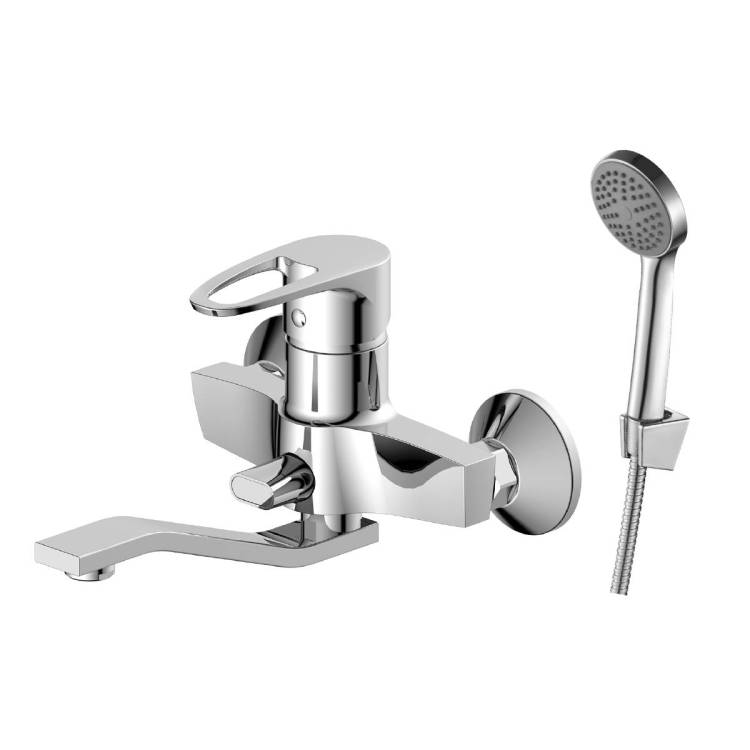 Смеситель для ванны Decoroom DR70 DR70044 одноручный универсальный с поворотным изливом 200 мм Хром