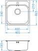Мойка кухонная Alveus Basic 140 1100905 Sat-90 с сифоном, 46.5x46.5 фото 3