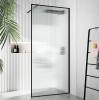 Душевая перегородка Cerutti Spa STRIP T90 профиль черный, стекло гофрированное, 90x120x190 фото 2